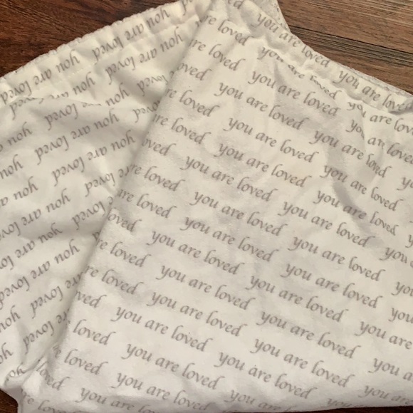 You Are Loved Gender Neutral Baby Blanket White & Grey Soft - Picture 2 of 2